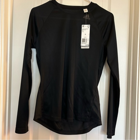 NWT adidas Black D2M Tee Long Sleeve Training adidas workout top Size Small - Picture 2 of 12